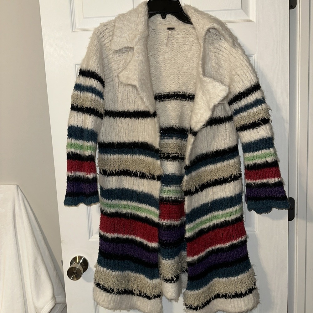 Free People Alpaca Wool Long Cardigan Sweater Size S Excellent!